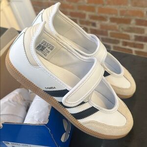 Adidas Samba Mary Jane Shoes in White and Black